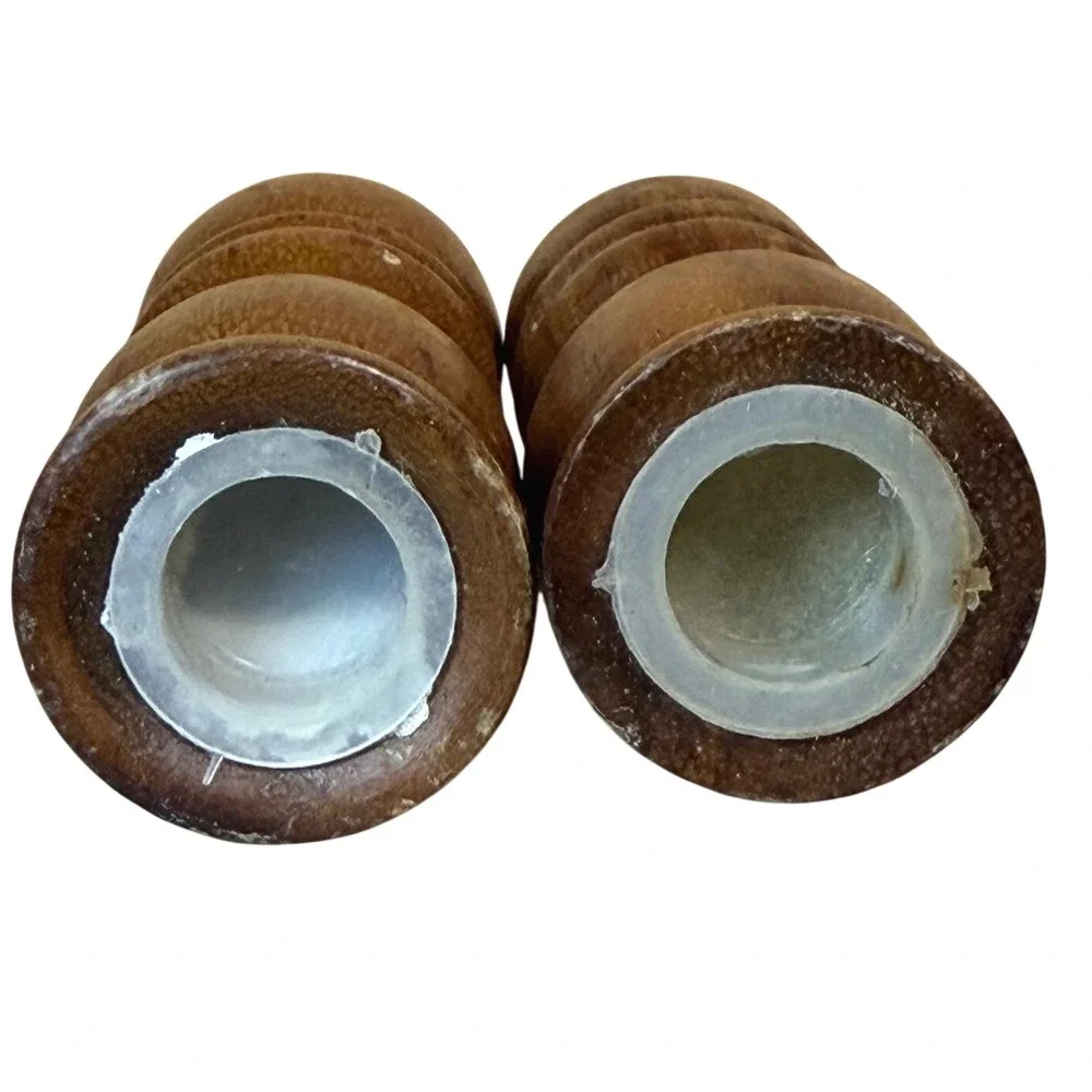 Vintage Wooden Salt and Pepper Shakers Set Mid Century‎ Modern Rustic Farmhouse